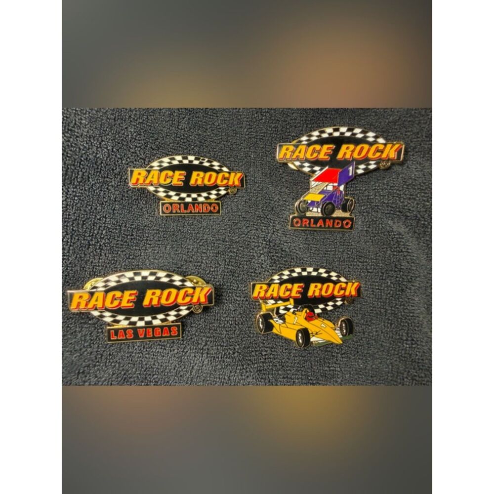 Race Rock Orlando & Las Vegas Racing Lapel Pin Lot of 4
